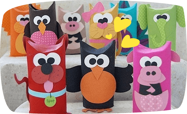 animaux avec de carton