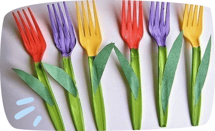 tulipes réalisées avec une fourchette