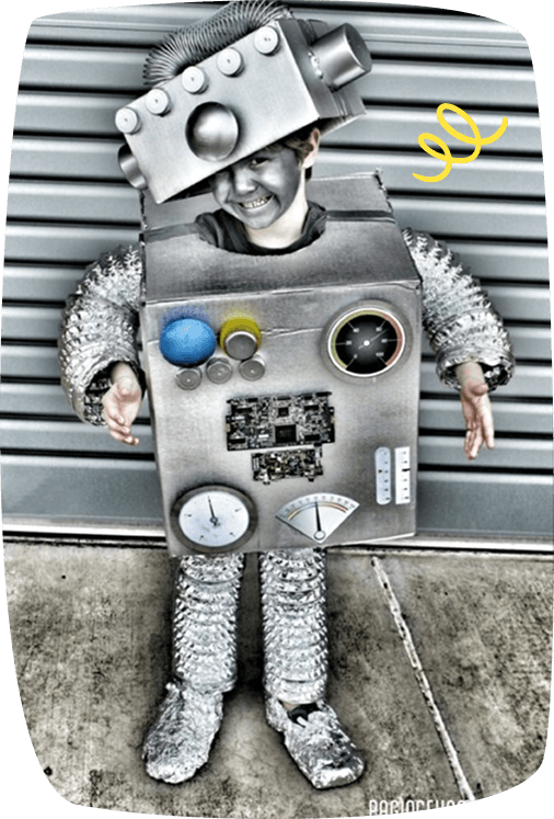 enfants déguisé en robot
